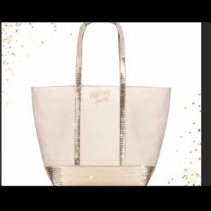 Victoria Secret Gold sequin Sparkle Tote Bag